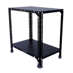 Menage 24x23x15 Inch 2 Shelf Metal Black Slotted Angle Rack-picture-36