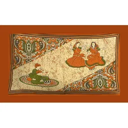 Aura Brown & Cream-Coloured Ethnic Motifs 144 TC Queen Bedsheet with 2 Pillow Covers image 2