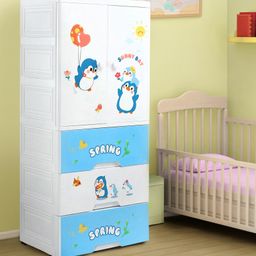 fab n funky 4 Layer High Density Plastic Storage Cabinet Sunny Spring Day - White| Organizer| Smooth Wheels| Easy Access Draws| Easy Maintenance| Easy Assembly| For Girls & Boys| Cloths, Toys & Book Organizer-picture-37