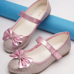 boyz n galz Metallic Bow Applique Detailed Mary Janes Ballerinas - Pink-image-22