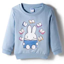 Tango Looper Knit Full Sleeves T-Shirt with Bunny Print - Light Blue-picture-24