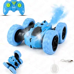 Vikrida Spray Stunt RC Cars 2.4GHz Remote Control Car with Headlights, Off Road, 4WD 360 Rotating RC Crawler, Gifts for Boys & Girls - Blue Smoke Car-image-35