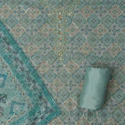 SHADOW & SAINING Floral Embellished Sequinned Unstitched Dress Material image 3