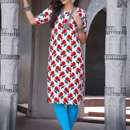 SZN Women Floral Printed Indie Florals Crepe Kurta-picture-31