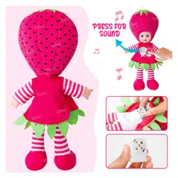Fiddlerz Fruit Doll Plush Toy Musical Rhymes Singing Baby Doll Touch Sensors Soft - Pink image 4