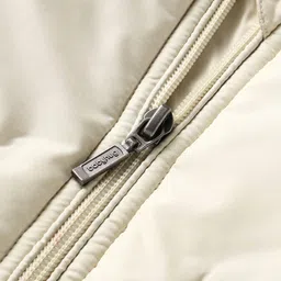 Babyhug Woven Full Sleeves Solid Color Hooded Padded Jacket - Cream image 4