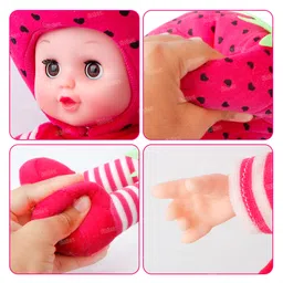 Fiddlerz Fruit Doll Plush Toy Musical Rhymes Singing Baby Doll Touch Sensors Soft - Pink image 5