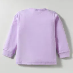 Tango Interlock Knit Full Sleeves Front Open Jhablas With Stripes & Little Captain Text Print Pack of 2 - Purple & Peach image 5