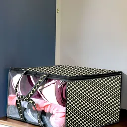 Stylista Grey 3 Pieces Checked Water Resistant Multi-Utility Zippered Wardrobe Organisers image 5