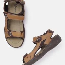 Woodland Men Open-Toe Leather Comfort Sandals-picture-40
