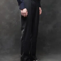 Rare Rabbit Black Regular Fit Solid Trousers image 3