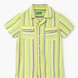 United Colors of Benetton Kids Green Striped Shirt-picture-36
