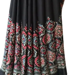 MYSILKLOVE Black Silk Printed Saree With Unstitched Blouse image 3