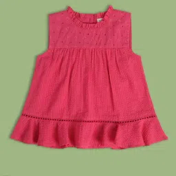 MINIKLUB Kids Pink Self Design Top-picture-22
