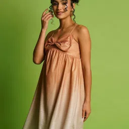 Globus Orange Textured A Line Dress image 3