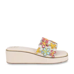 Glam Story Women's Masakali Off White Casual Wedges image 3