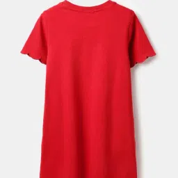 United Colors Of Benetton Red Cotton Regular Fit Embroidered Dress image 2