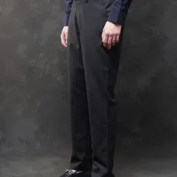 Rare Rabbit Black Regular Fit Solid Trousers image 4