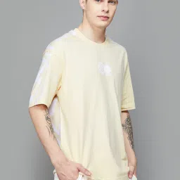 SmileyWorld Beige Regular Fit Printed Crew T-Shirt image 3