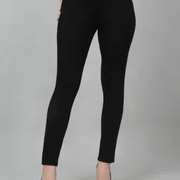 Cantabil Black Denim Skinny Fit Mid Rise Stretchable Jeans-image-48