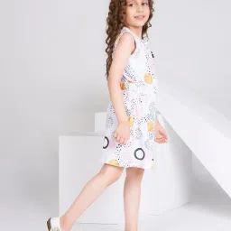 Peppermint Kids White & Pink Printed Dress image 3