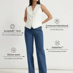 Fablestreet Blue Wide Leg Fit Jeans image 3