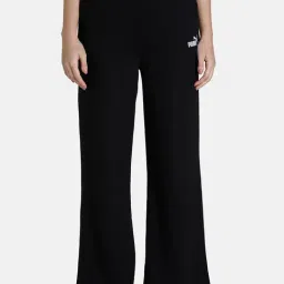 Puma Flared Black Cotton Graphic Trackpants-picture-11