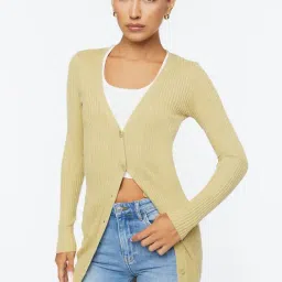 Forever 21 Beige Full Sleeves Cardigan-image-29