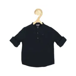 Allen Solly Kids Black Solid Full Sleeves T-Shirt-image-48