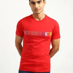 United Colors of Benetton Red Regular Fit Crew T-Shirt-image-55