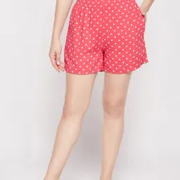 Clovia Red Polka Dot Shorts-image-42