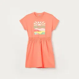 Fame Forever by Lifestyle Girls Coral Cotton Printed Dress-picture-35