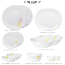 Corelle Livingware Plus Elegance White ?Glass 30Pcs Dinner Set image 3