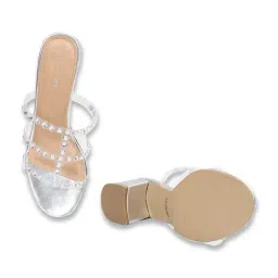 Melange by Lifestyle Women's Silver Casual Sandals image 3