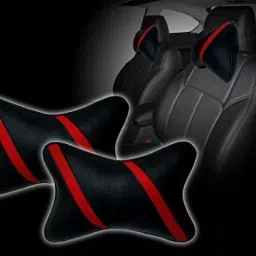 Auto Pearl Strip Red Car Neck Cushion/Neck Pillow Compatible with Toyota Innova 2012 2013 image 2