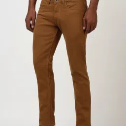 Peter England Casuals Brown Cotton Slim Fit Jeans image 3