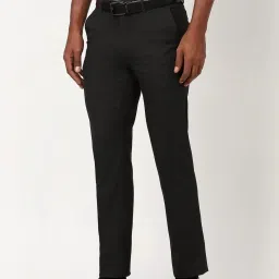 Peter England Grey Slim Fit Checks Trousers image 3