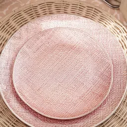 Pure Home and Living Pink Glass Dessert Plates image 3