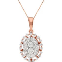 malabar gold and diamonds Malabar Gold & Diamonds 18k IGI Certified Diamond & Rose Gold Pendant for Women-picture-2