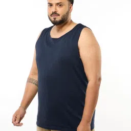 Bewakoof Blue Cotton Jersey Regular FitVest image 3