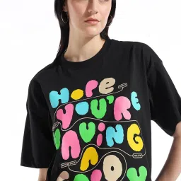 Bewakoof Black Printed T-shirt image 3