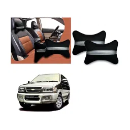 Auto Pearl Black Silver Strip Car Neck Cushion/Neck Pillow Compatible with Chevrolet Tavera Type 1-picture-39