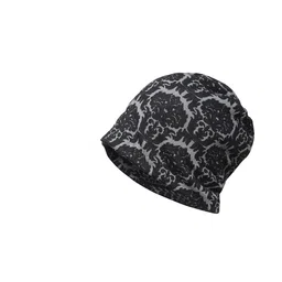 iSWEVEN Unisex Black & Grey Printed Cotton Beanie image 3
