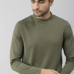 Rare Rabbit Green Cotton Slim Fit Solid T-Shirt image 3