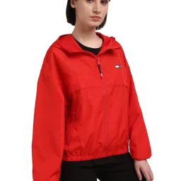 Tommy Hilfiger Red Polyester Solid Women Regular Fit Jacket image 3