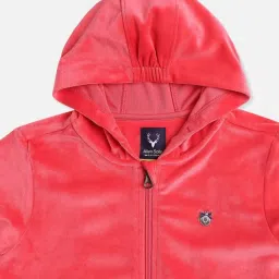 Allen Solly Girls Red Solid Full Sleeves Sweatshirt image 3