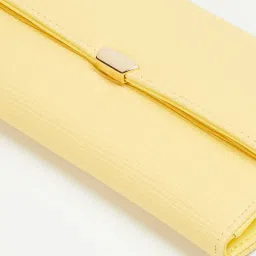 Ginger by Lifestyle Yellow Textured Wallet For women image 3