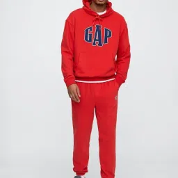 GAP Red Regular Fit Embroidery Joggers image 3