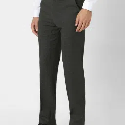 Van Heusen Grey Slim Fit Printed Trousers image 3