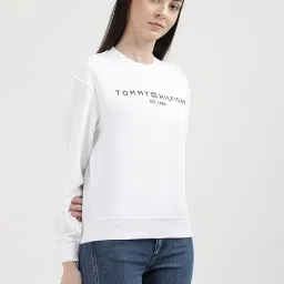 TOMMY HILFIGER White Graphic Print Sweatshirt image 3